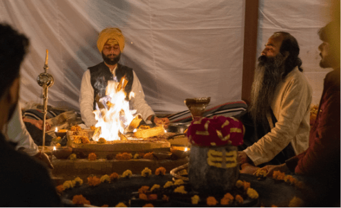 A yajna at the ashram